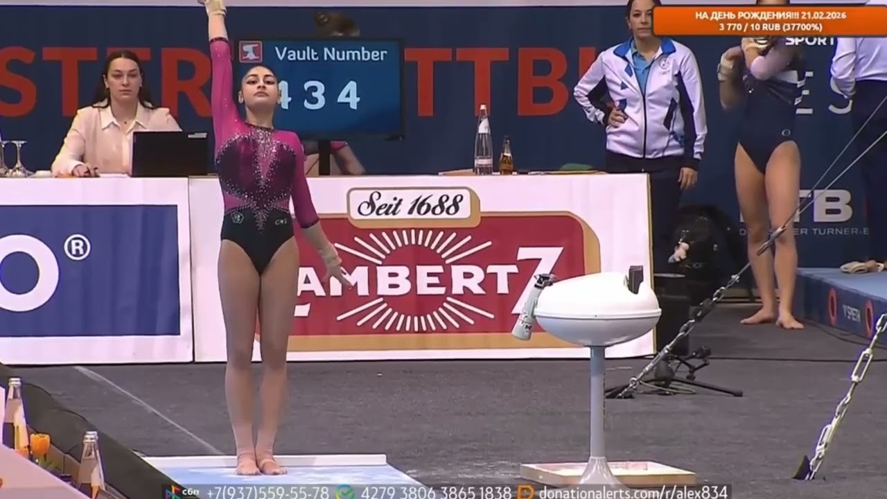 Lyudmila Roshchina (RUS) Women's vault final VT1 Double twisting Yurchenko 2026 Cottbus World Cup