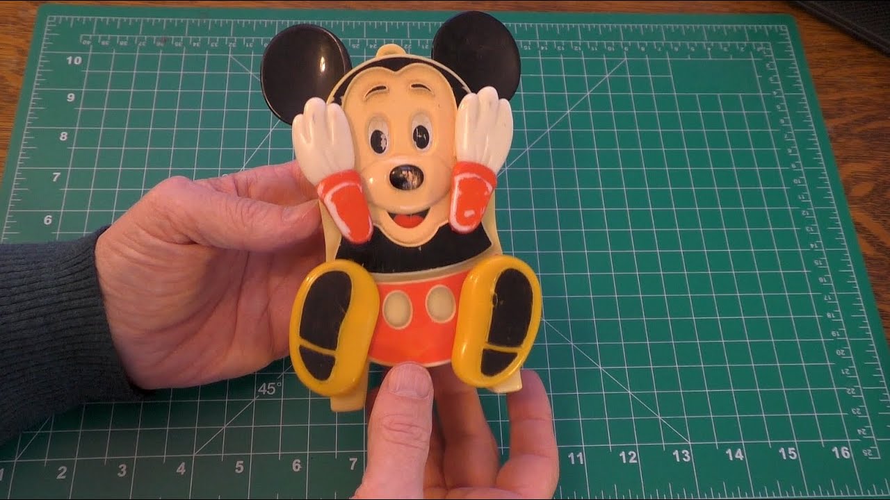 Vintage Windup Peek-a-Boo Mickey Mouse Toy Repair (Illco)