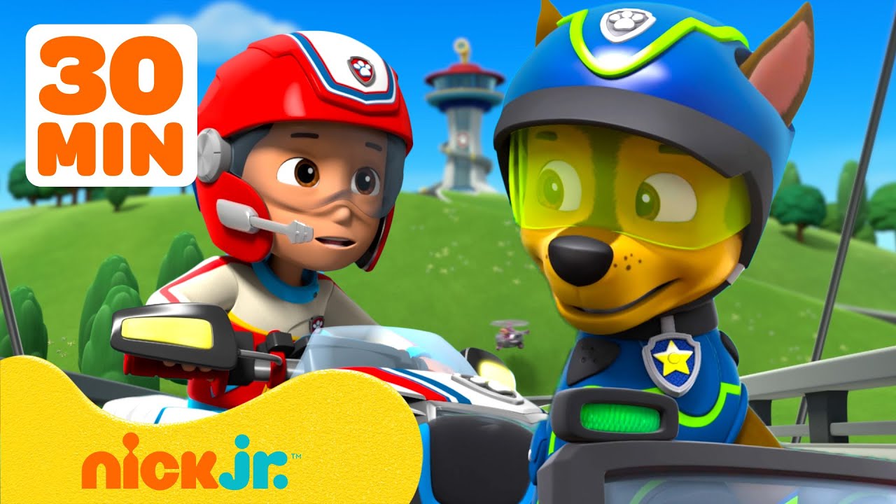 PAW Patrol Best Car Chase Scenes for 30 Minutes! w/ Chase & Ryder | Nick Jr.