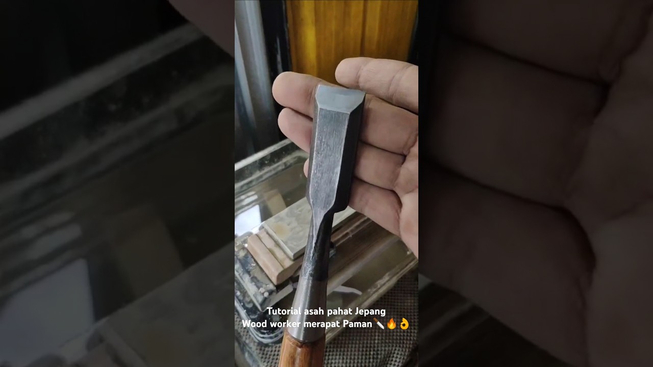 Tutorial asah Pahat Jepang,..penghobi wood working merapat Paman kita asah Pahat kita 🔪🔥👍