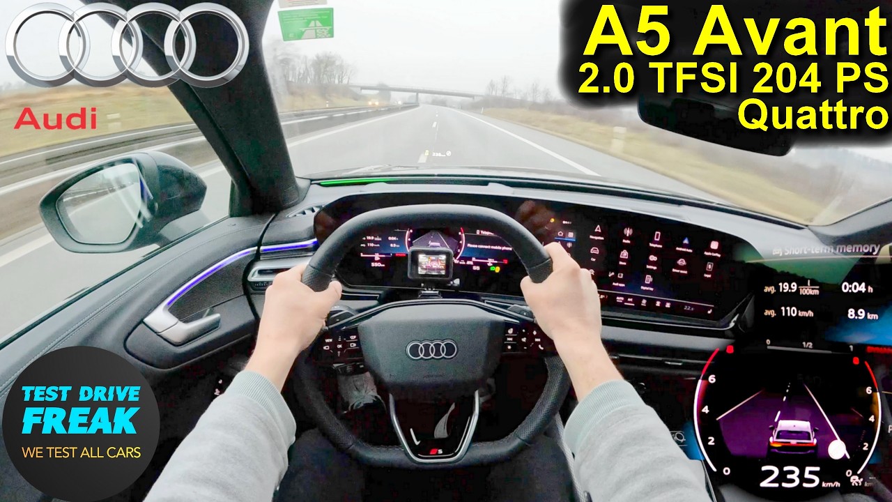 2026 Audi A5 Avant 2.0 TFSI Quattro (204 PS) TOPSPEED POV 🚗 Autobahn Drive | No Speed Limit