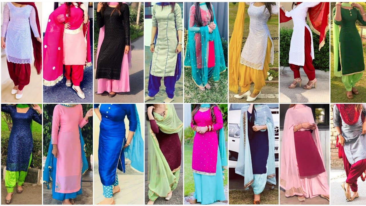 Plain Suit Colour Combination Designs || Plain Punjabi Suit For Girls