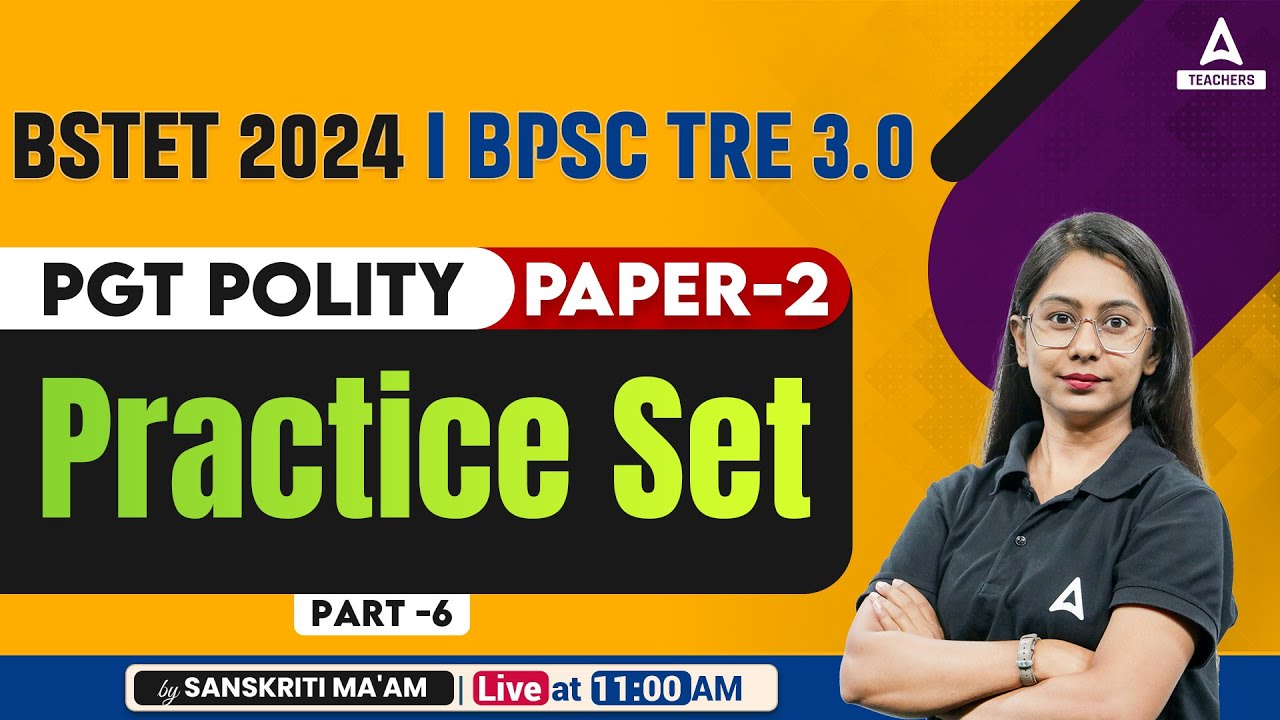 Bihar STET Political Science | STET Political Science Classes 2024 | Practice Set #6