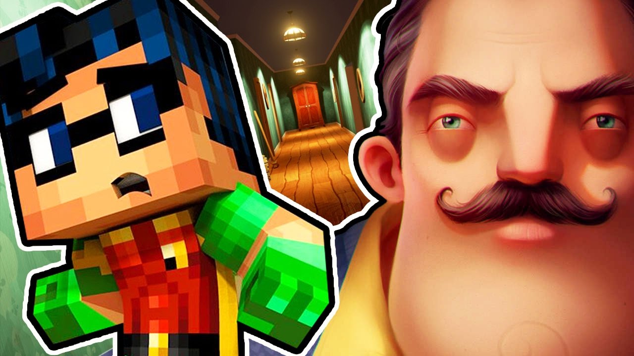 Minecraft Hello Neighbor! Creepy Neighbour IN LOVE? Teen Titans GO Robin Play Hello Neighbour!