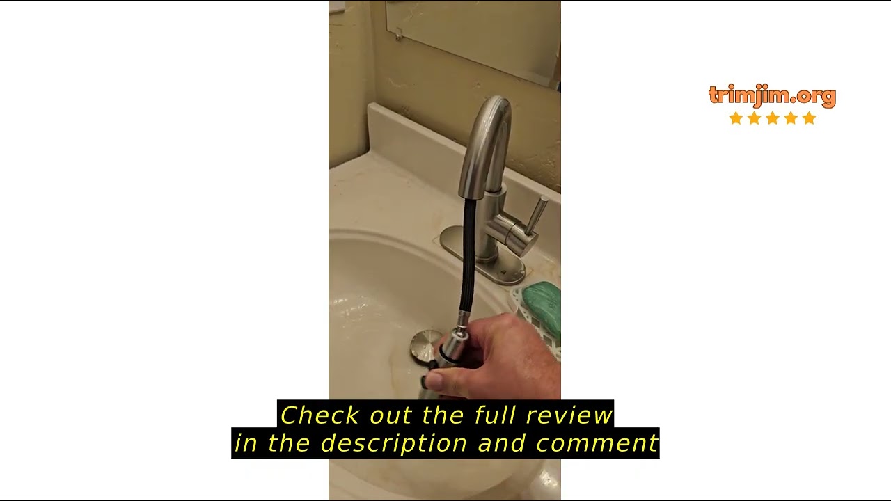Review Kablle Bathroom Sink Faucet with Pull Down Sprayer, Brushed Nickel Single Handle Pull Out Fau