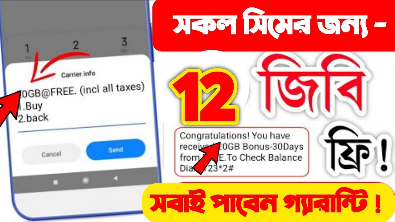 সকল সিমে ১২জিবি ফ্রি | free mb banglalink2026 | free mb grameenphone | 12GB Freemb | robi free mb