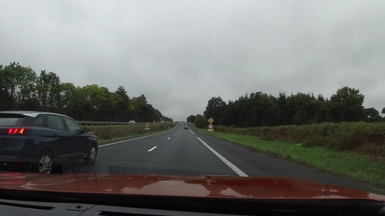 Bretagne, late evening, Rennes - Saint-Brieuc-de-Mauron (VBR-176 Driving in France)