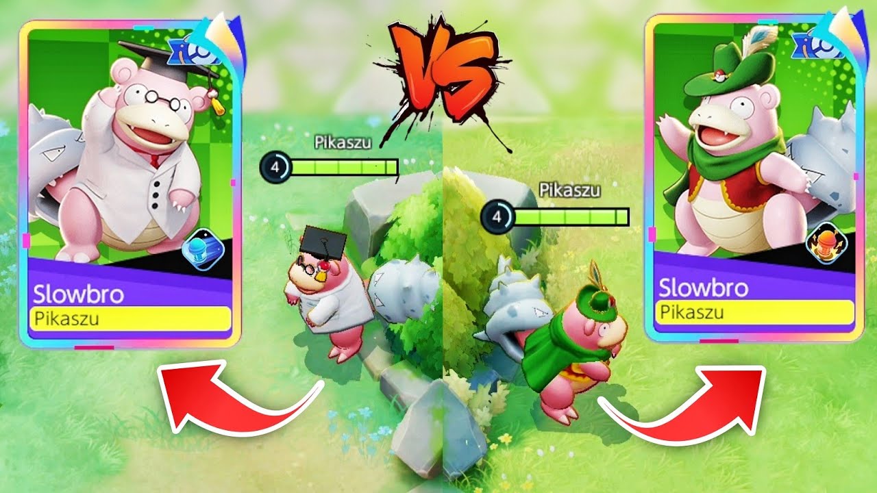 Slowbro Wanderer Style vs Professor Style - Holowear Comparison Pok&eacute;mon Unite