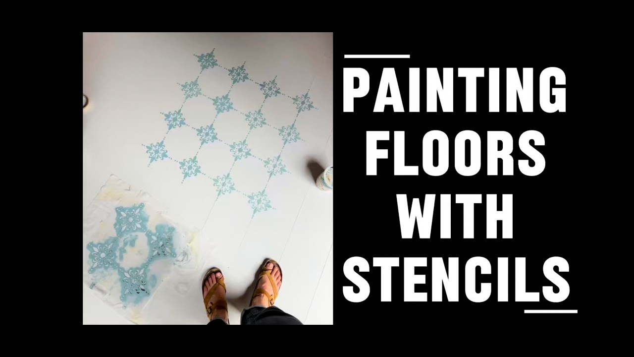 How to Paint Laminate, Vinyl Plank, or Tile Floors | DIY Stenciled Floor Tutorial