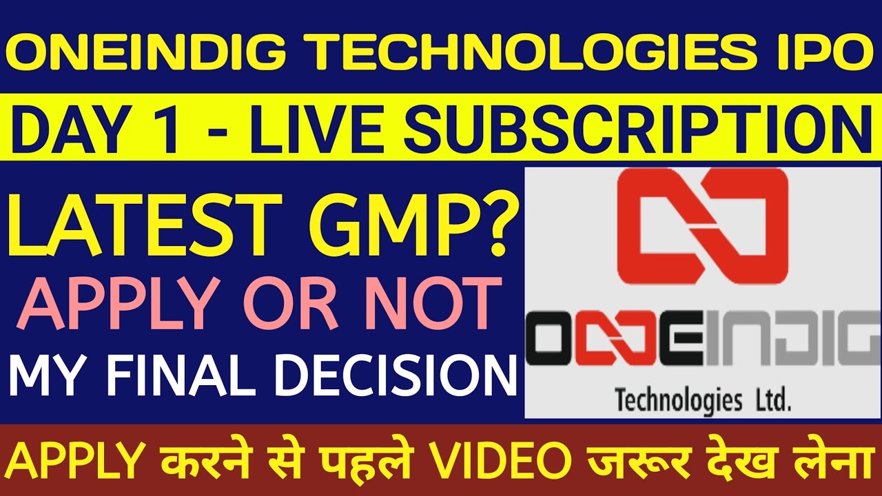 Oneindig Technologies IPO 🔴 Oneindig Technologies IPO Review 🔴 Oneindig Technologies IPO Gmp Today
