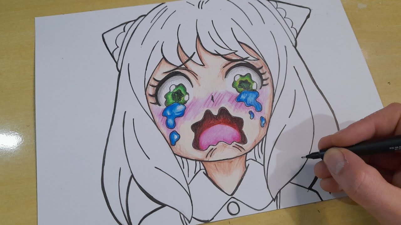 COMO DESENHAR ANYA SAD de SPY X FAMILY passo a passo