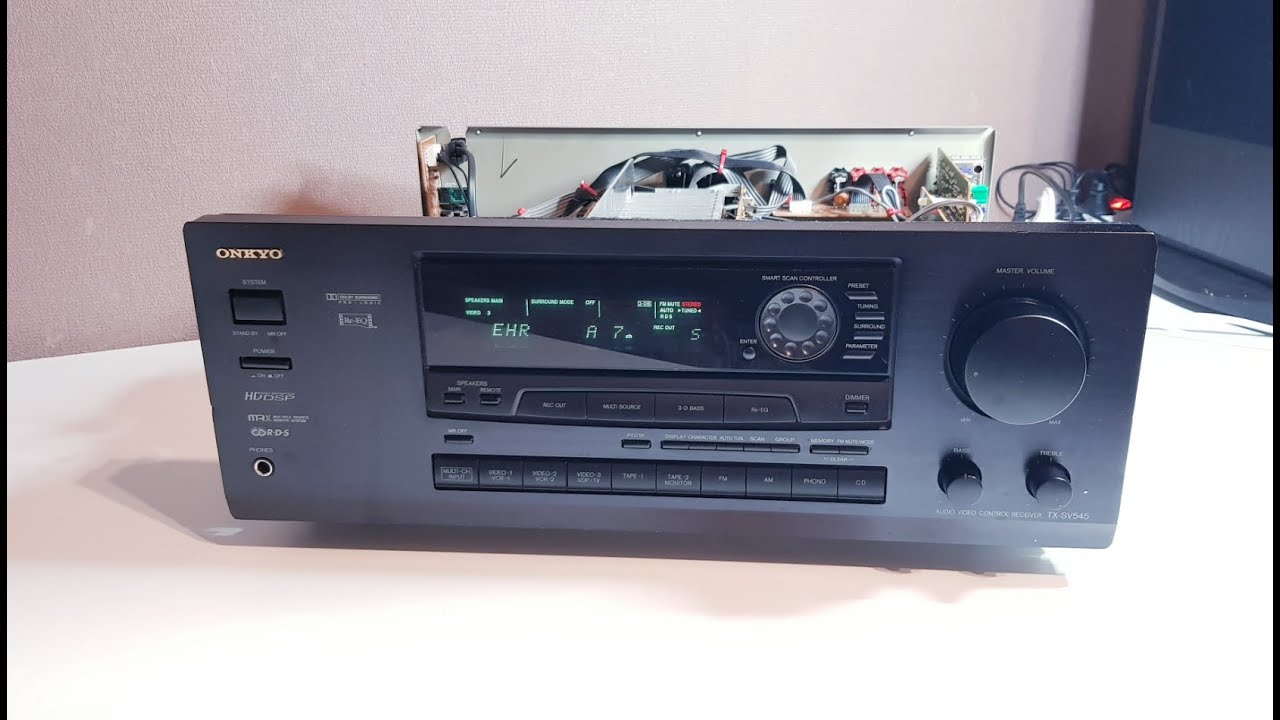 ONKYO TX-SV545 SM Audio Video Control Receiver (1997-99') - Look inside, - after repair
