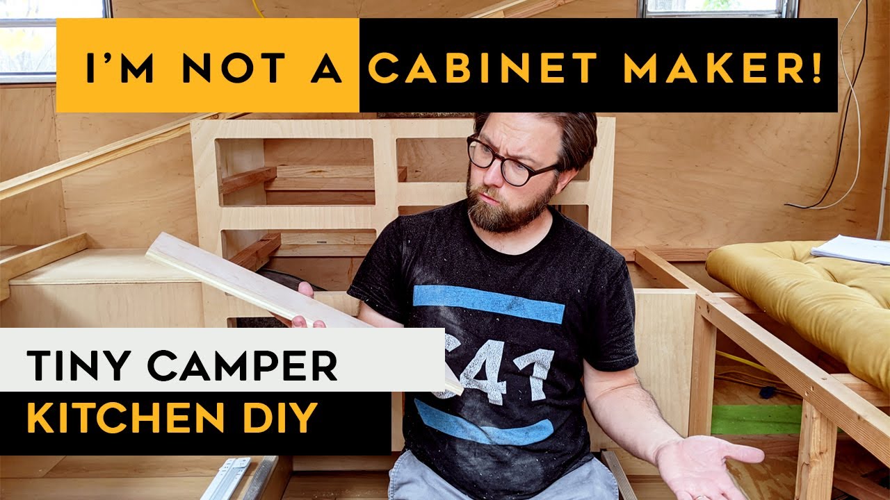 DIY camper kitchen cabinets FROM SCRATCH // Vintage Camper Renovation