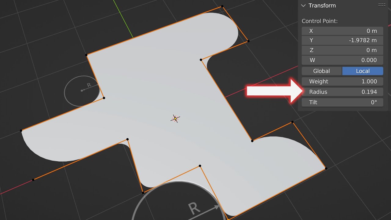 Параметрическое скругление плоской формы при помощи Geometry Nodes в Blender
