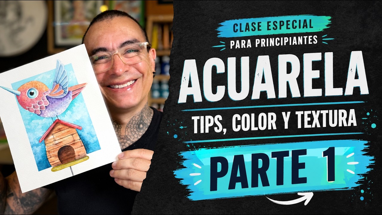 Acuarela para principiantes pajarito fácil paso a paso Gratis Parte 1
