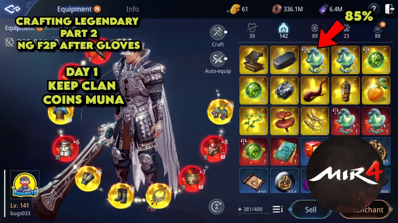 MIR4 - CRAFTING LEGENDARY DAY 1 Mas pinadali na + iwas gastos CC AT COPPER