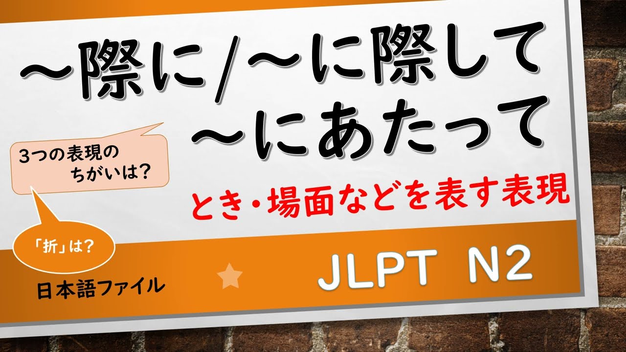 JLPT N2文法　～際に・～に際して・～にあたって・～折に