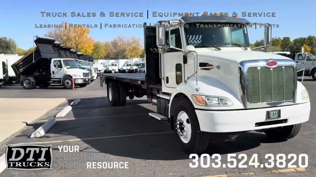 2016 Peterbilt 330, 24ft Flatbed, Diesel, Auto, 3,000lb Lift Gate 