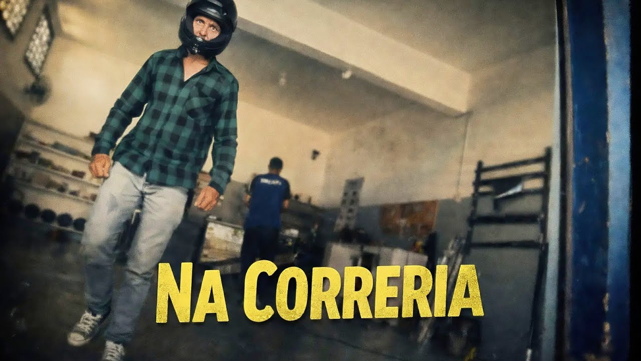 Na correria.