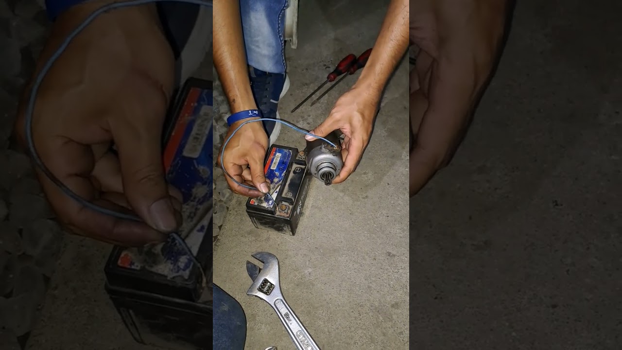 como hacerle la prueba a un motor de arranque de una moto  practica y sencilla ,muy f&aacute;cil de hacer