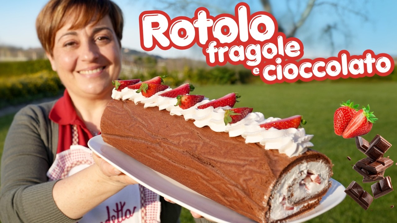 ROTOLO ALLE FRAGOLE E CIOCCOLATO Ricetta Facile - Fatto in Casa da Benedetta