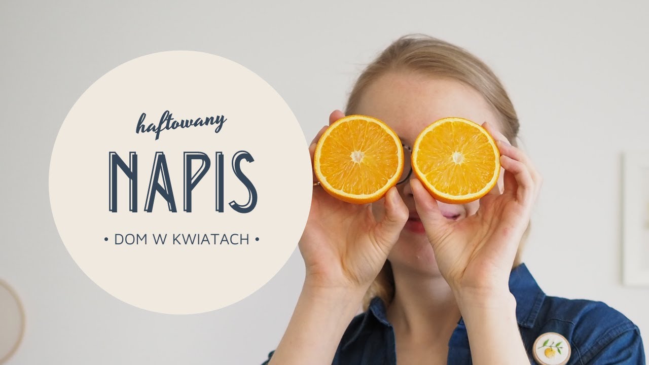 Haftowany Napis - Dom w kwiatach