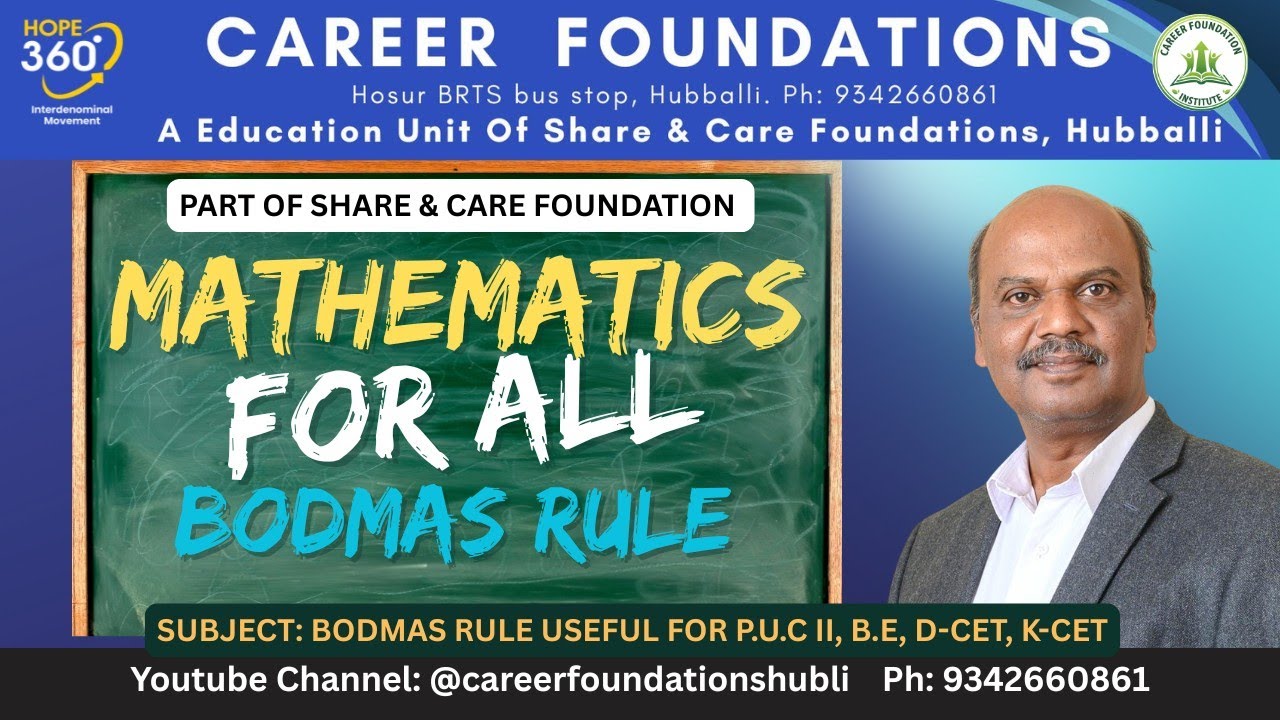 BODMAS Rule mathematics for all by Prof: Gabriel Uppin @CareerFoundations-p6x 