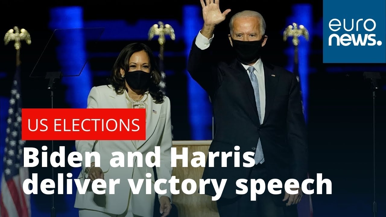 Vice President-elect Kamala Harris and President-elect Joe Biden delivers a victory speech