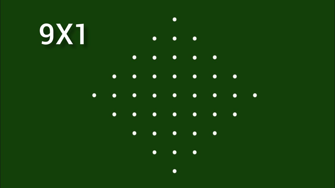 9x1  simple dots rangoli#beginnersrangoli #viral#easyrangoli#dailyrangoli#youtube#simple