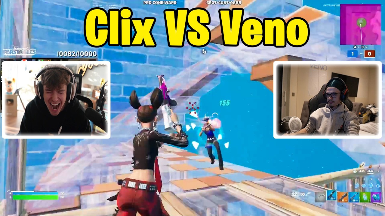 Clix против Veno, 1 на 1, Зонные войны!