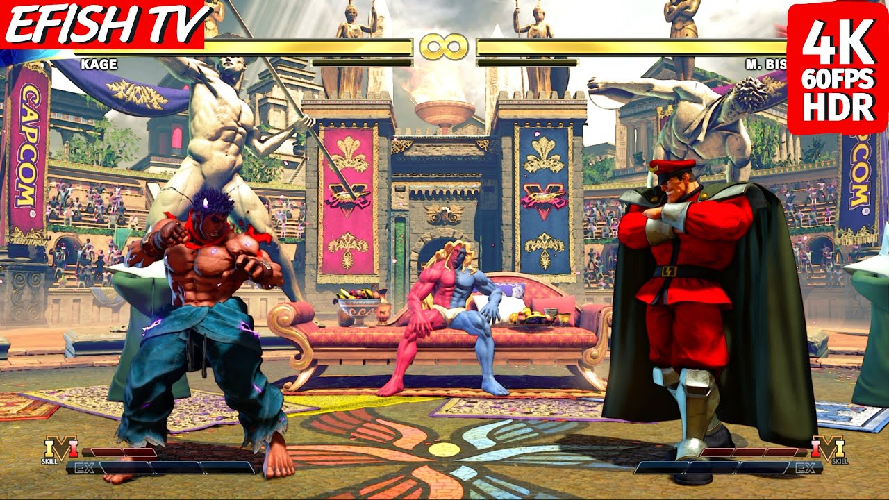 Kage vs M. Bison (Hardest AI) - Street Fighter V | 4K 60FPS HDR