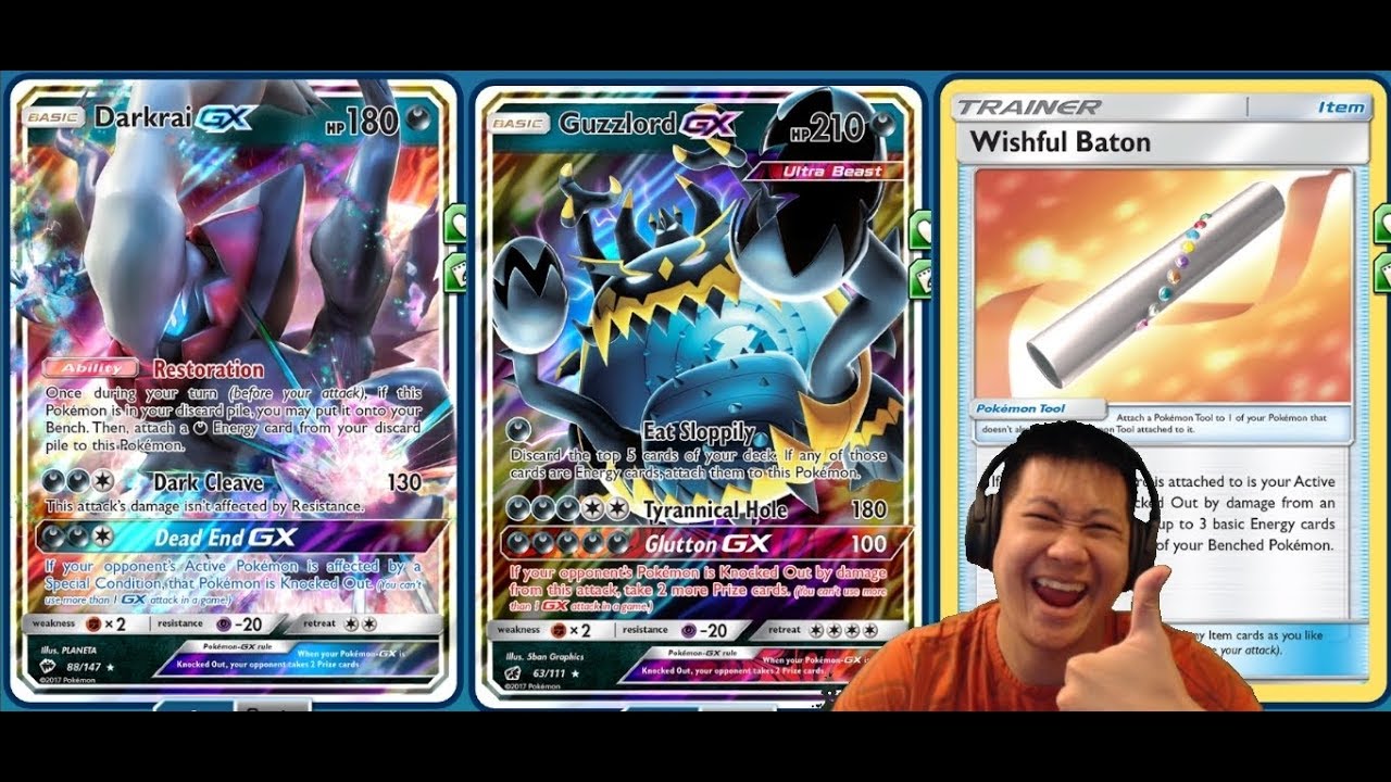 4 Prize KO GUZZLORD GX Deck, Easily Setup 5 Energies Using Darkrai GX + Wish Baton