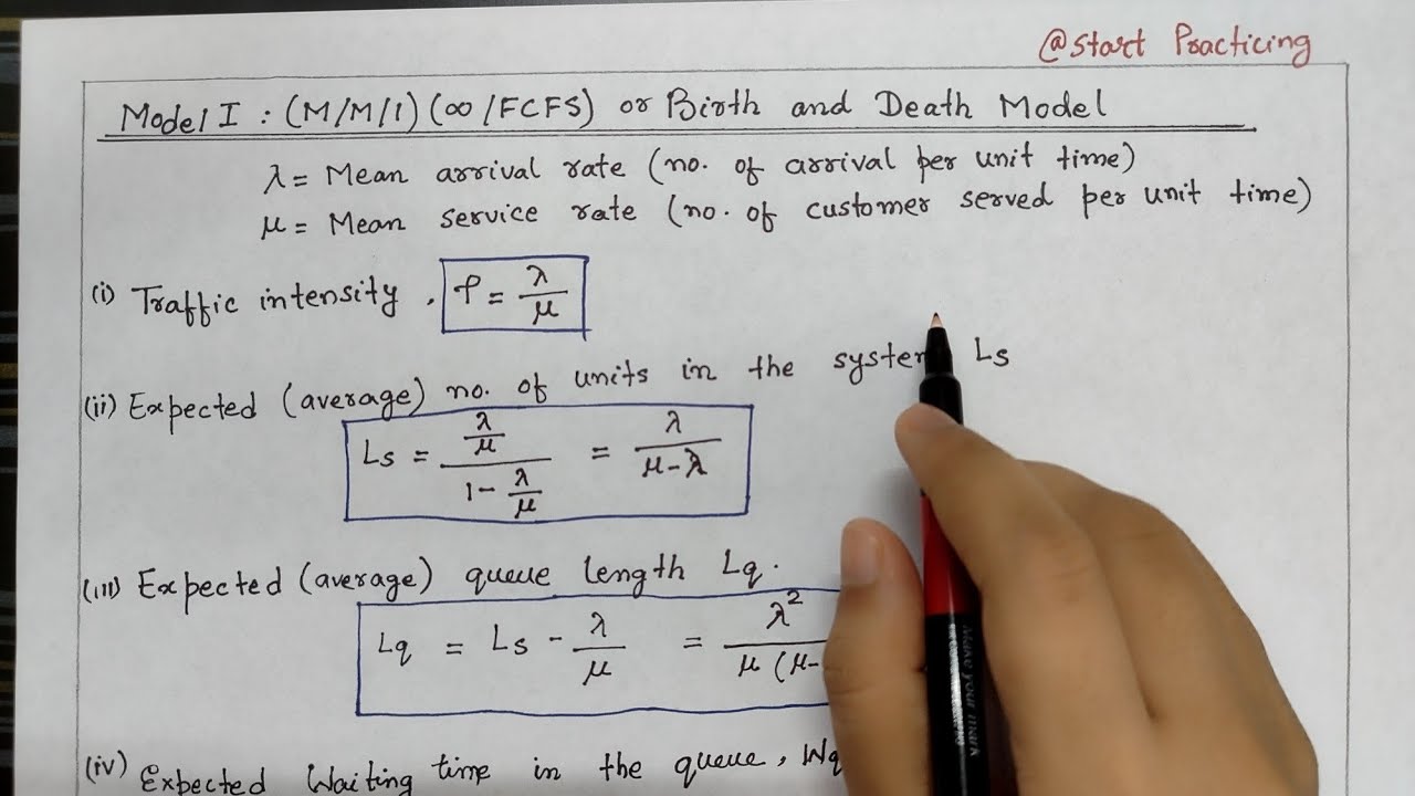 Model 1 - (M/M/1) :(Infinity/FCFS) Model | Birth and Death Model | Queue theory operation research