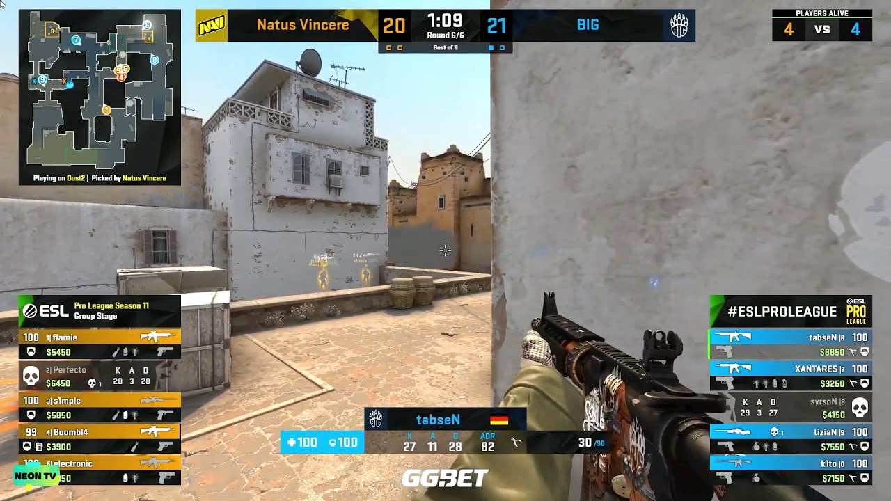 tabseN 200iq play | 3k against Navi | Navi vs BIG |ESL pro league XI | Dust 2
