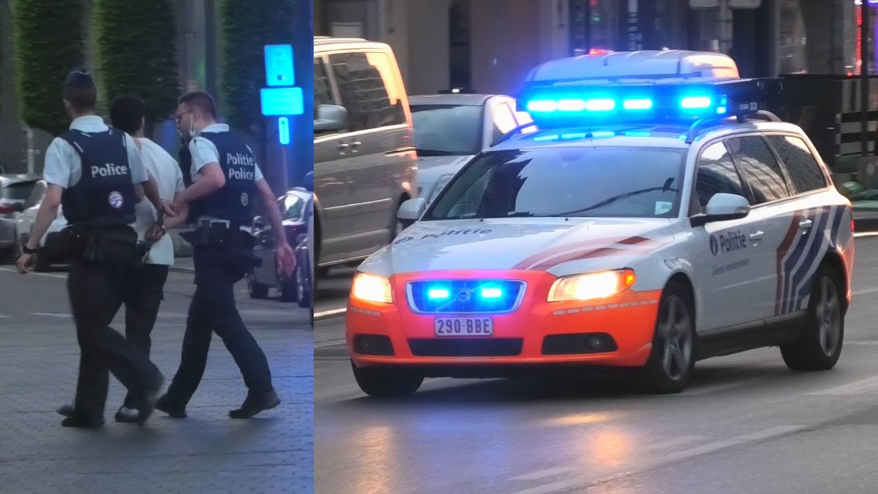 [K9-Unit] Politie met spoed naar Arrestatie - High speed Police responding to an arrest in Brussels!