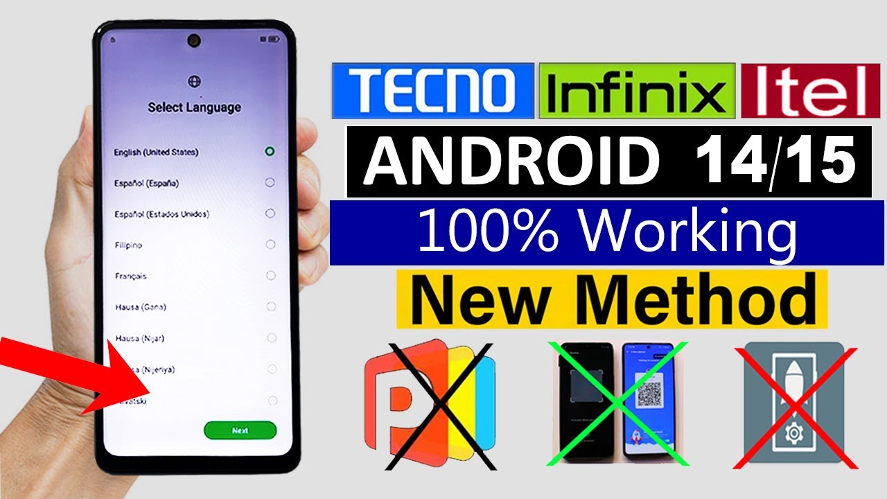 All Tecno/ Infinix / Itel - GOOGLE/ FRP BYPASS | New Method 100% Work - ANDROID 14/ 15 (Without Pc)