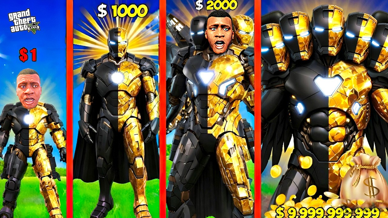 FRANKLIN GROWING POOR GOLD & BLUE IRONMAN TO ALL FATHER BLACK & RED IRONMAN IN GTA 5!
