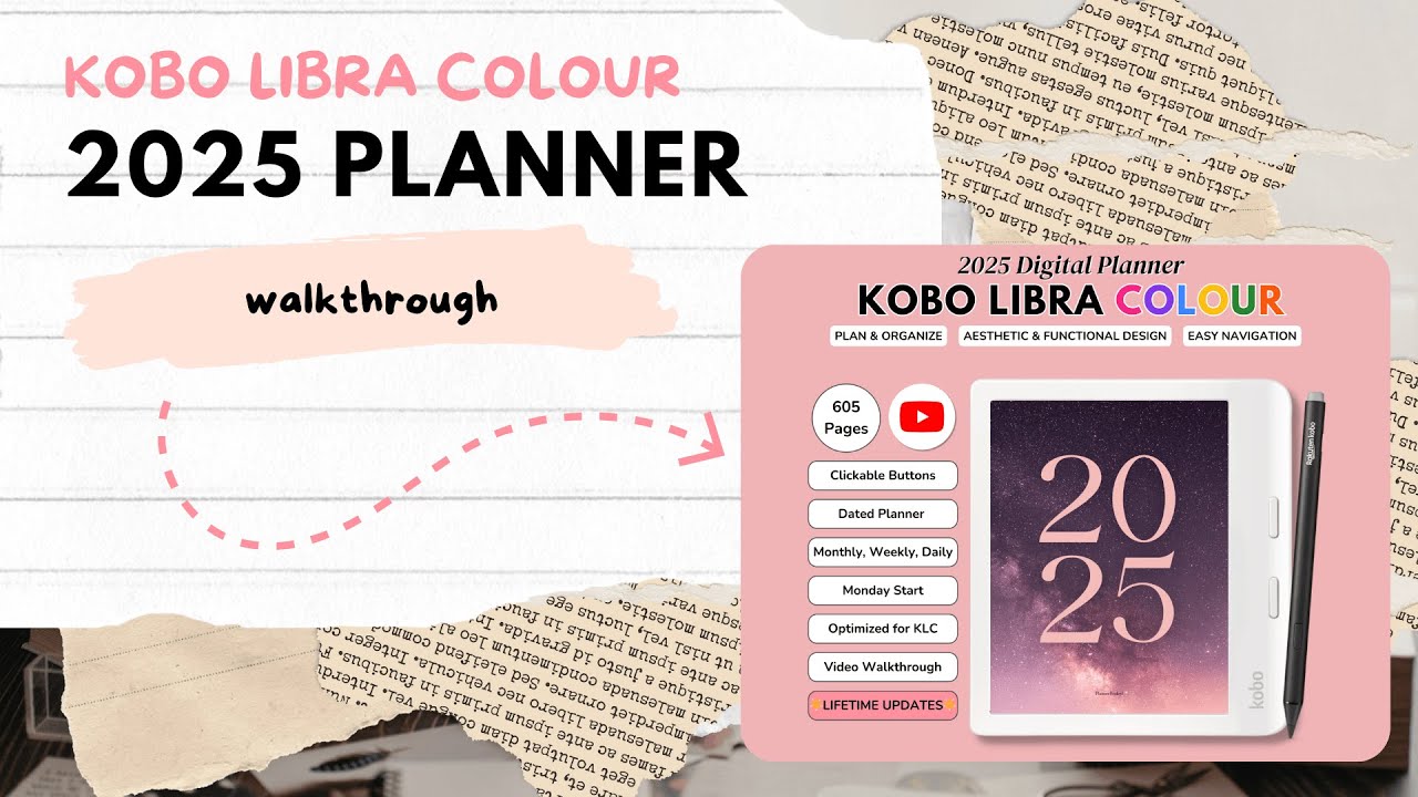 Обзор ежедневника Kobo Libra Colour 2025 от PlannerBooked