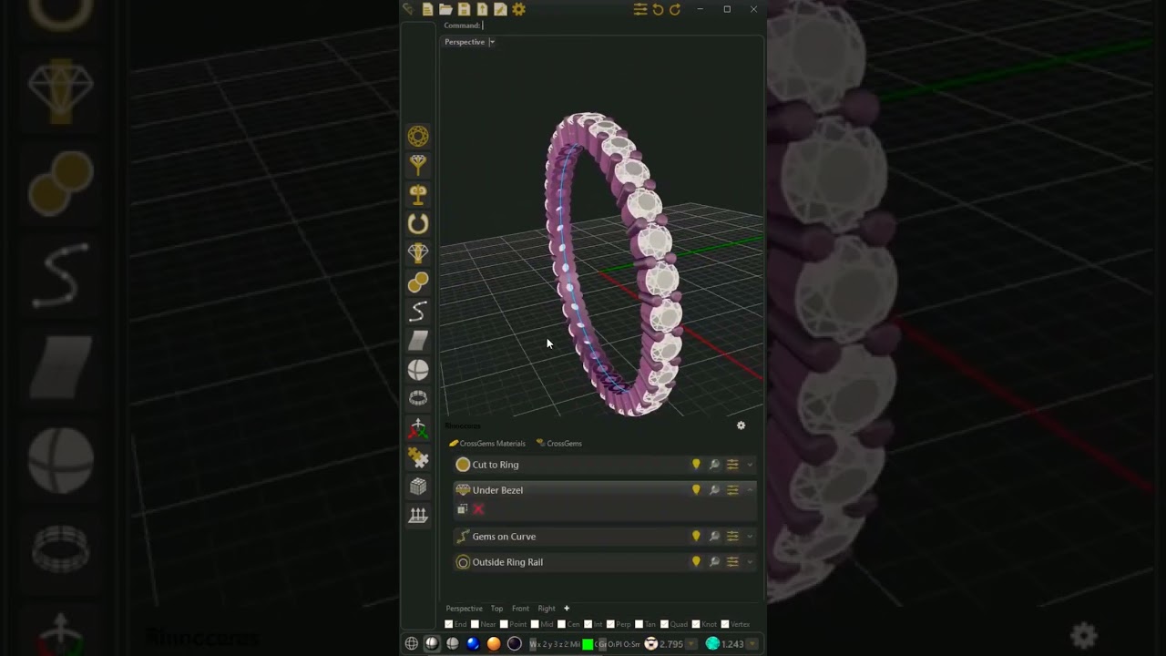 Eternity Ring Jewelry CAD Design 3D Modeling with CrossGems
