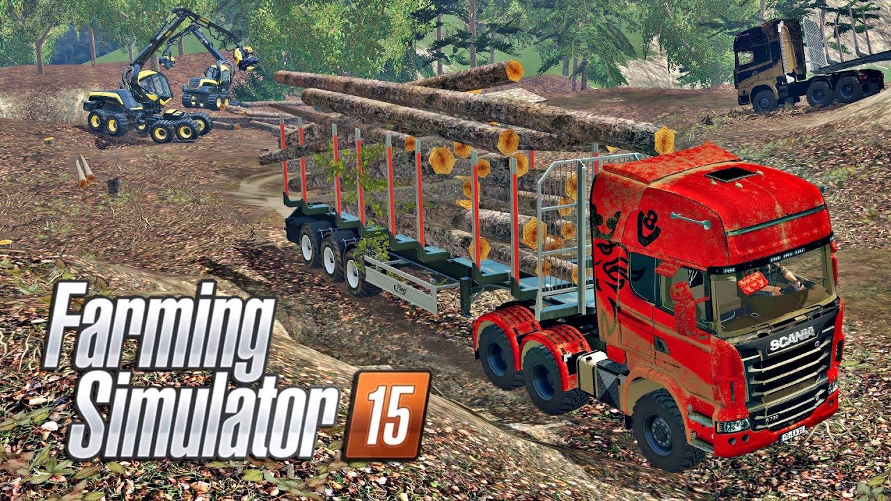 Farming Simulator 2015  - Caminhão Scania R730 na Floresta