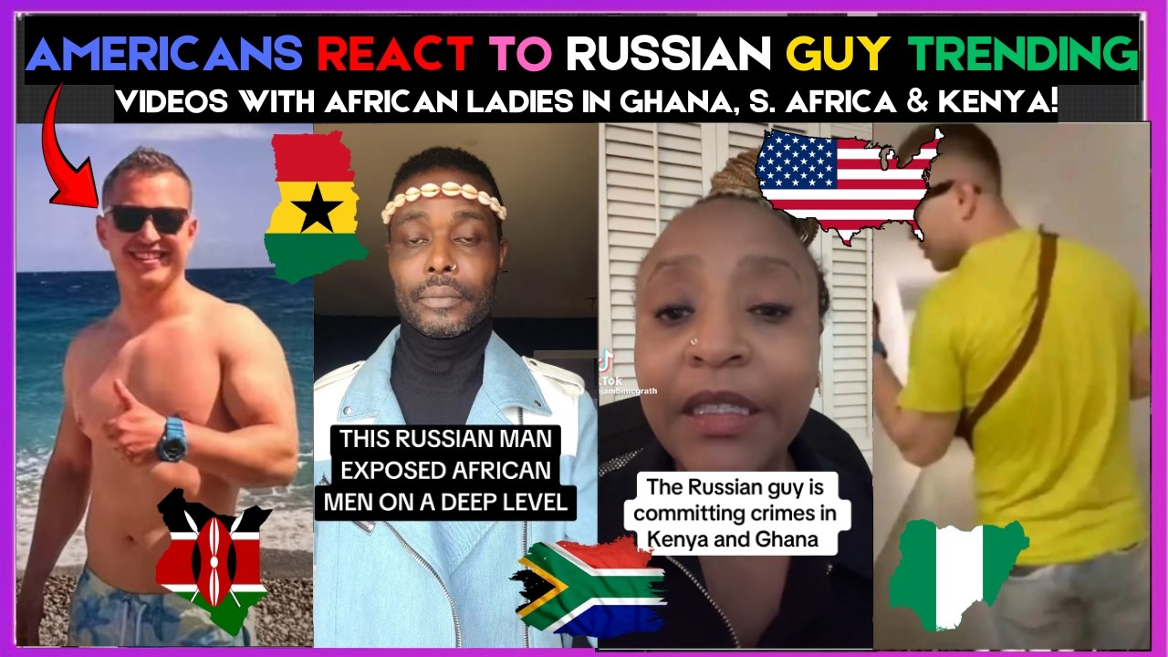 🇬🇭🇺🇸 AMERICANS REACT TO RUSSIAN GUY TRENDING VIDEOS WITH AFRICAN LADIES IN GH, SA & KA | Kamma Dyn