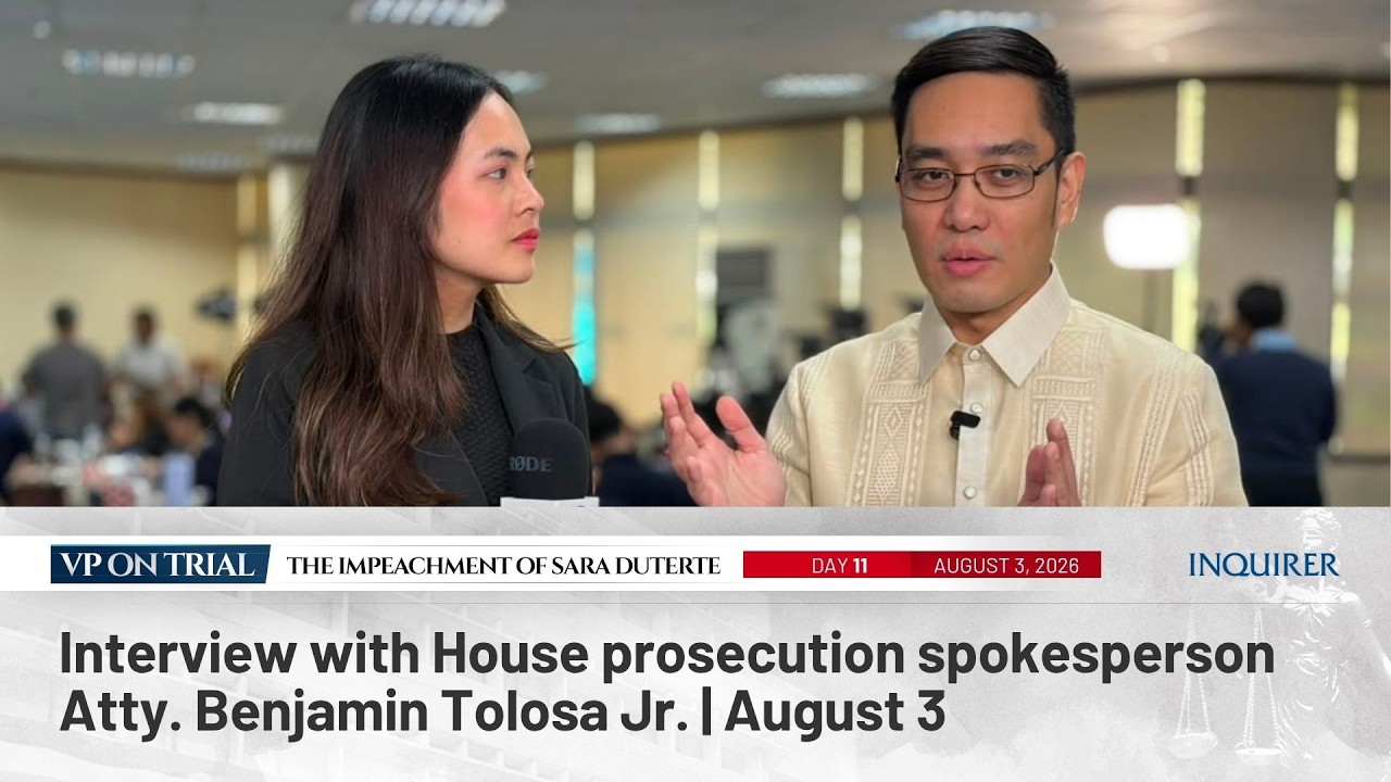 LIVE: Interview with House prosecution spokesperson Atty. Benjamin Tolosa Jr. | August 3
