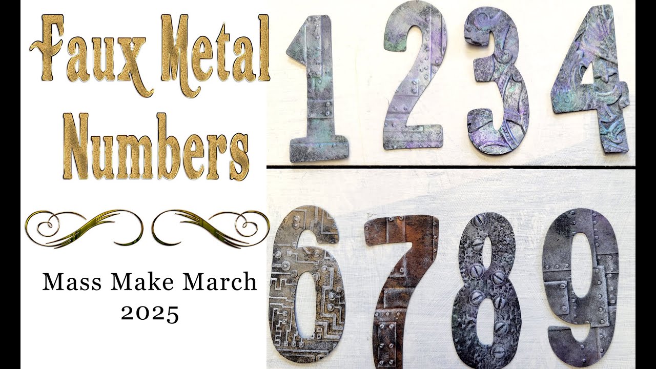 Faux Metal Numbers for Mass Make March 2025 Junk Journal Ephemera