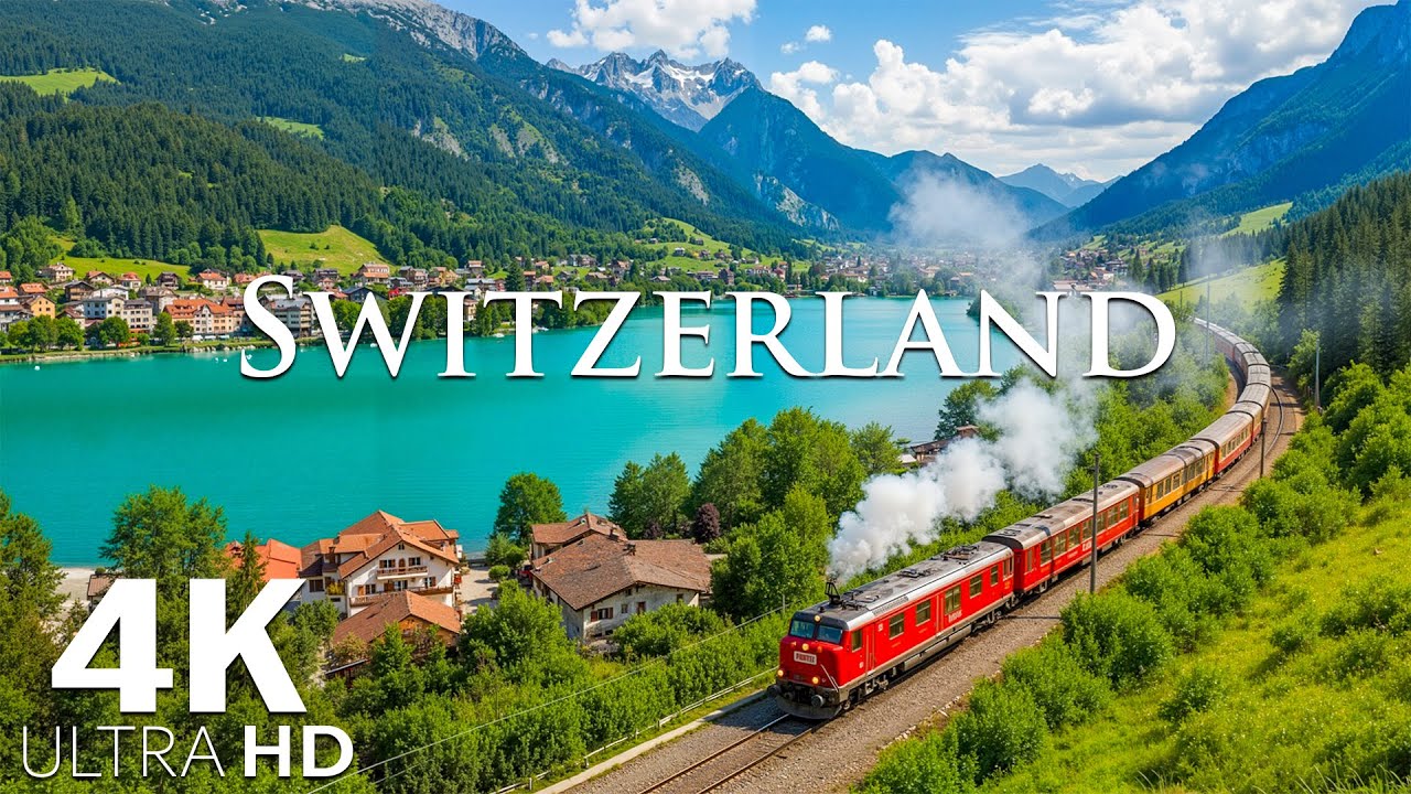 Switzerland 4K UHD | Enchanted Villages & Silent Horizons| Relaxing Piano Journey for Calm & Balance