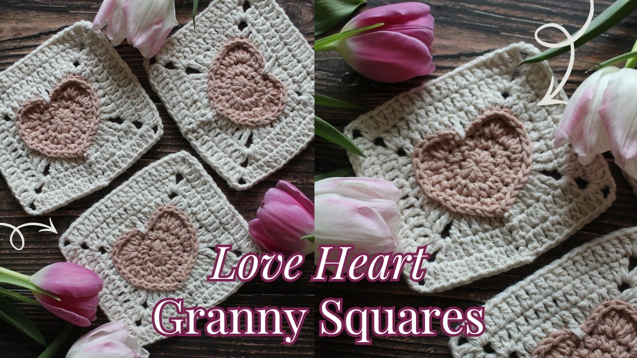 How to Crochet a Love Heart Granny Square 🩷