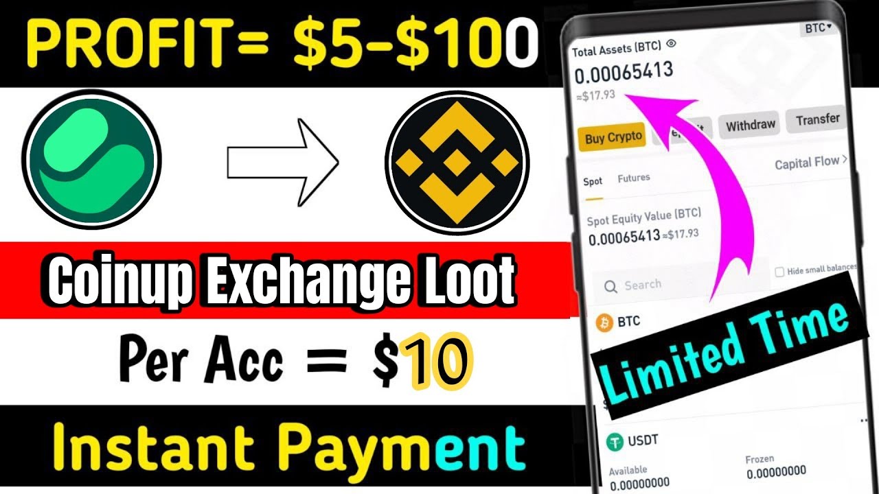 10$ Withdrawal Proof | Unlimited Trick | New Crypto Loot | CoinUp Exchange loot | Withdrawal Process