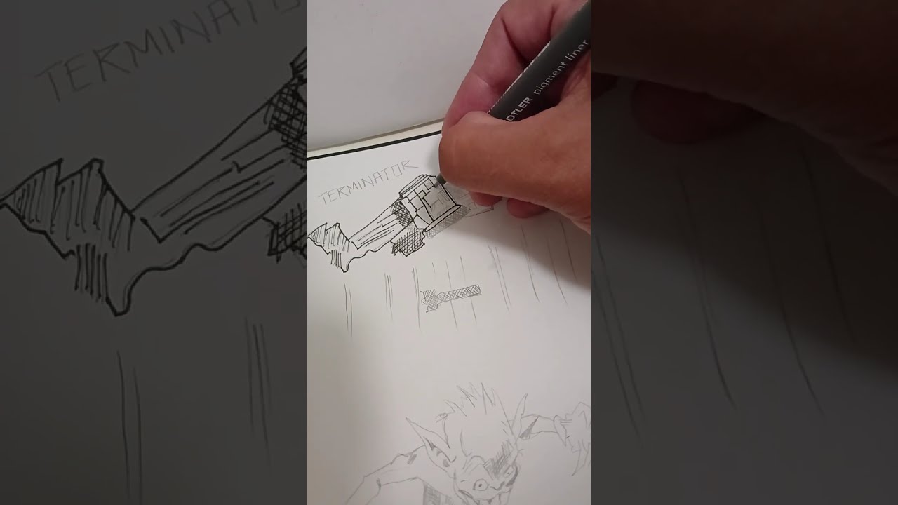 Drawing The Terminator Skynet Ship #drawing #art