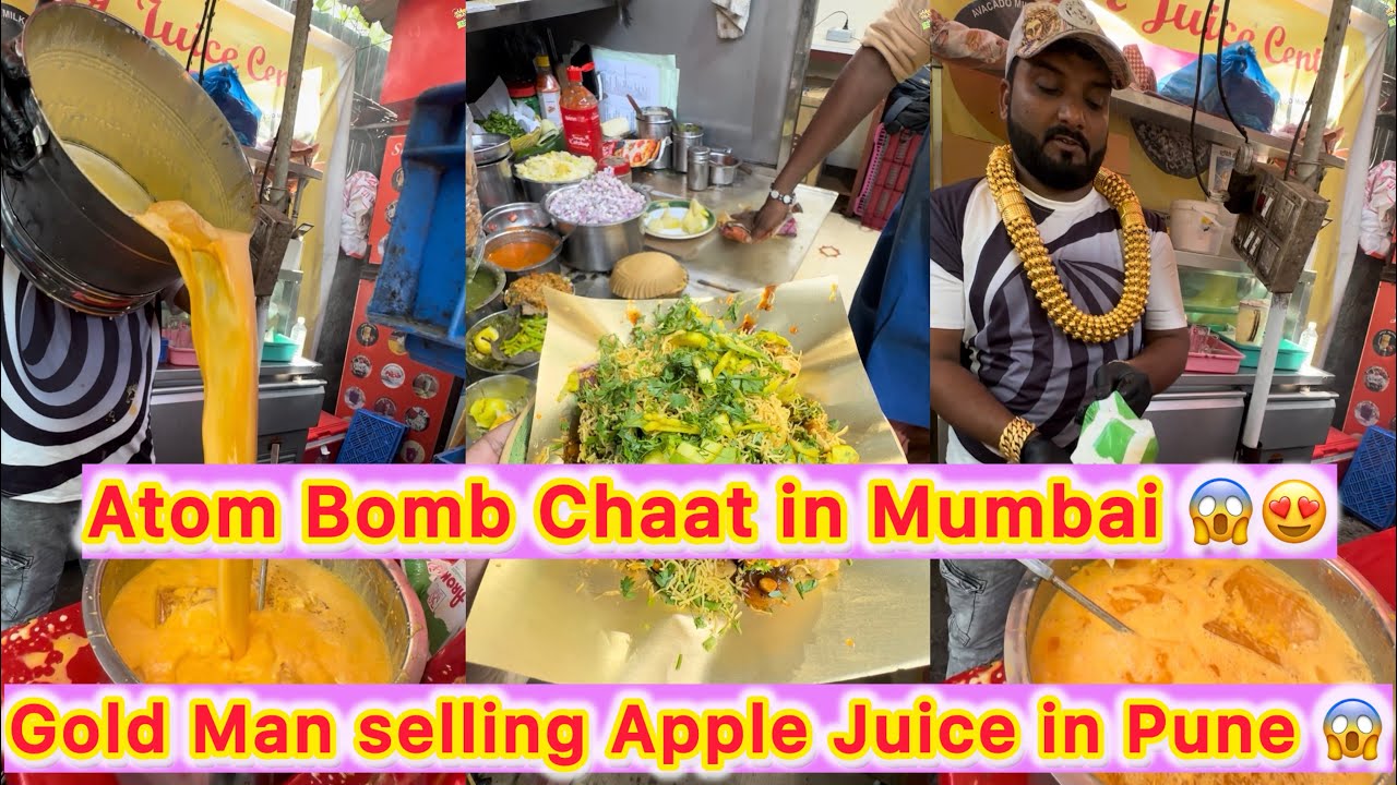 Gold Man Apple Juice 😍😱 | Atom Bomb Matka Chaat Mumbai 🔥😱 Street Food India