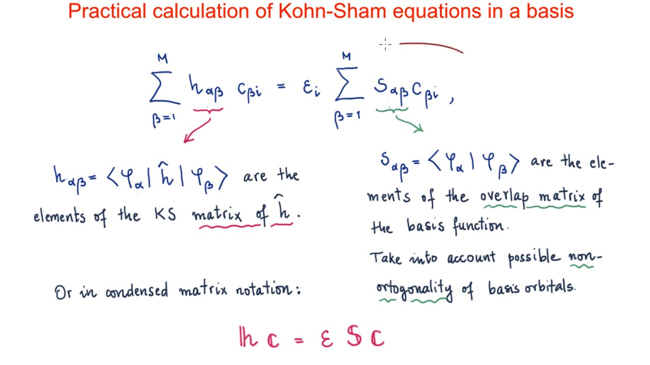 Practical calculation of Kohn-Sham equations in a basis