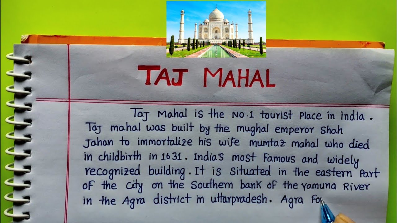 🔥Writing About Taj Mahal | 20 lines Writing On Taj Mahal | Taj Mahal In English
